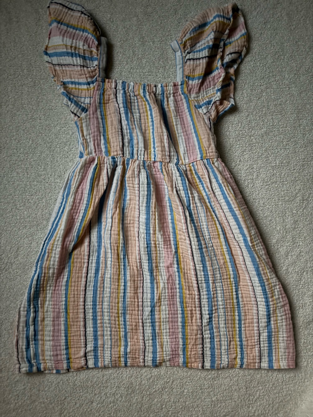 Roxy Girls Striped Cotton Sundress in Pink, Blue, Yellow